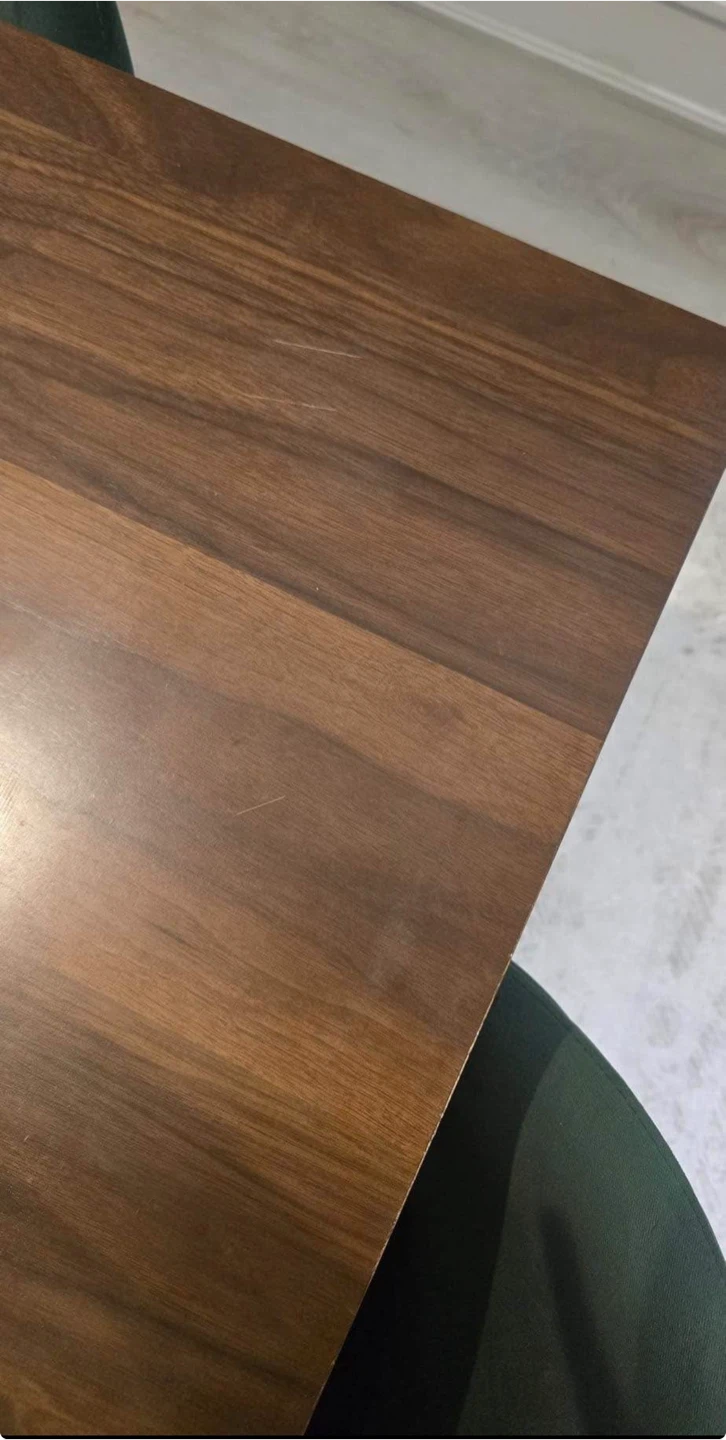 Wooden Dining Table with Four Green Velvet Chairs - photo 5
