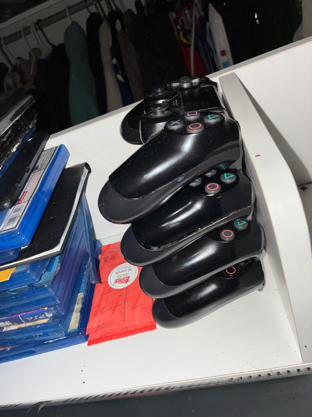 Set of 4 Black PlayStation 4 Controllers