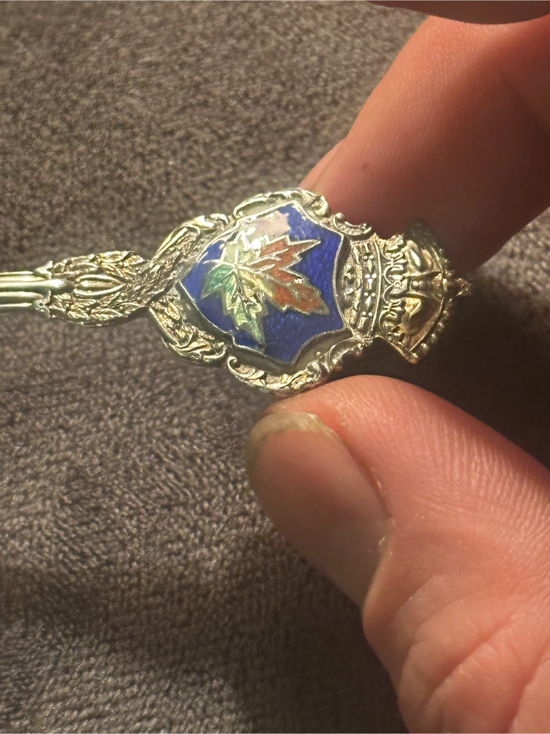 Antique Sterling Enamel Vancouver BC Souvenir Spoon P.W. Ellis - photo 4