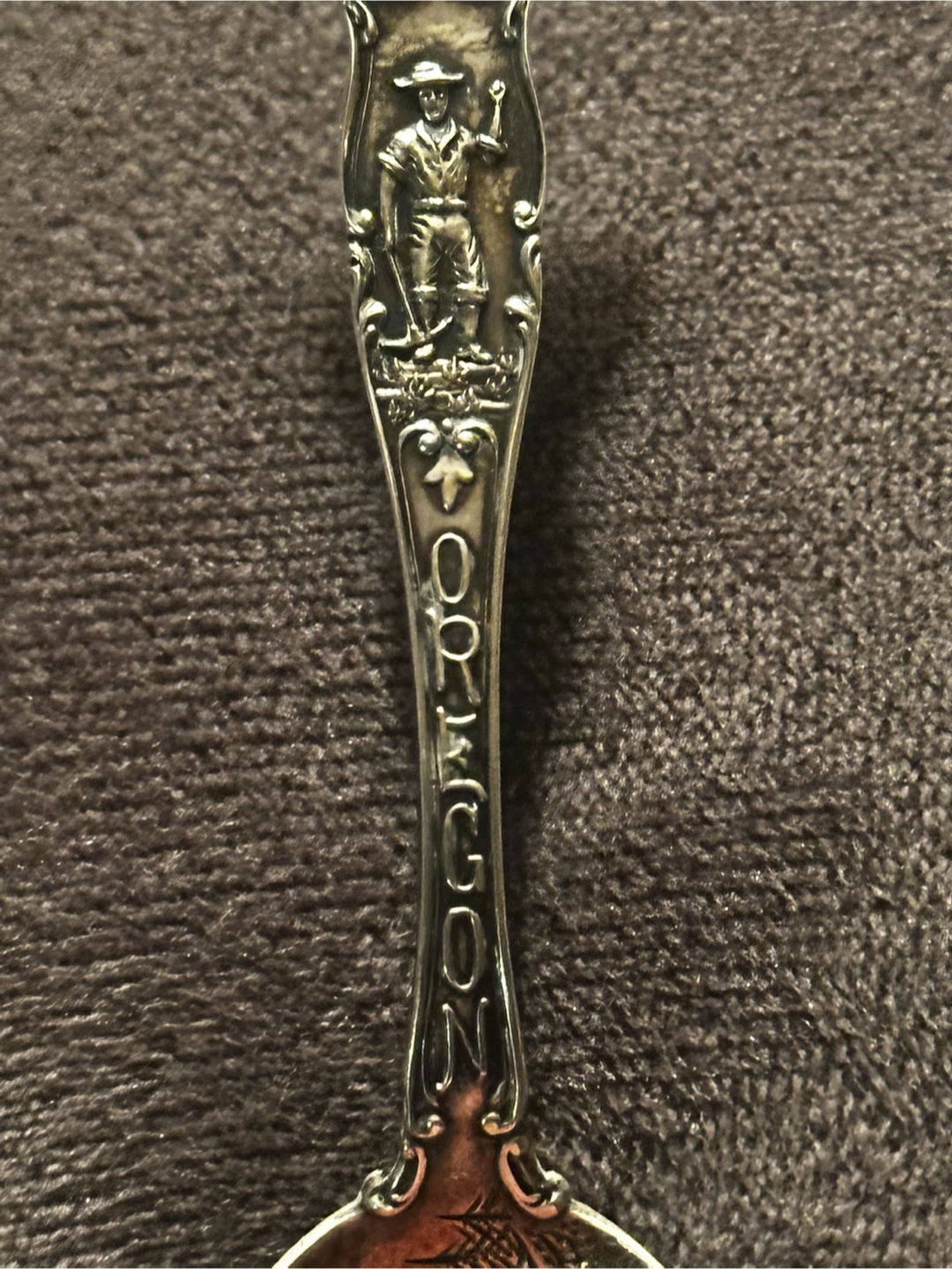 Antique Sterling Oregon Mt Hood Salmon Souvenir Spoon Mayer - photo 3