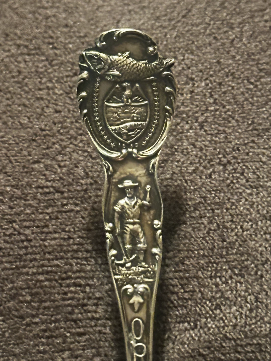 Antique Sterling Oregon Mt Hood Salmon Souvenir Spoon Mayer - photo 5