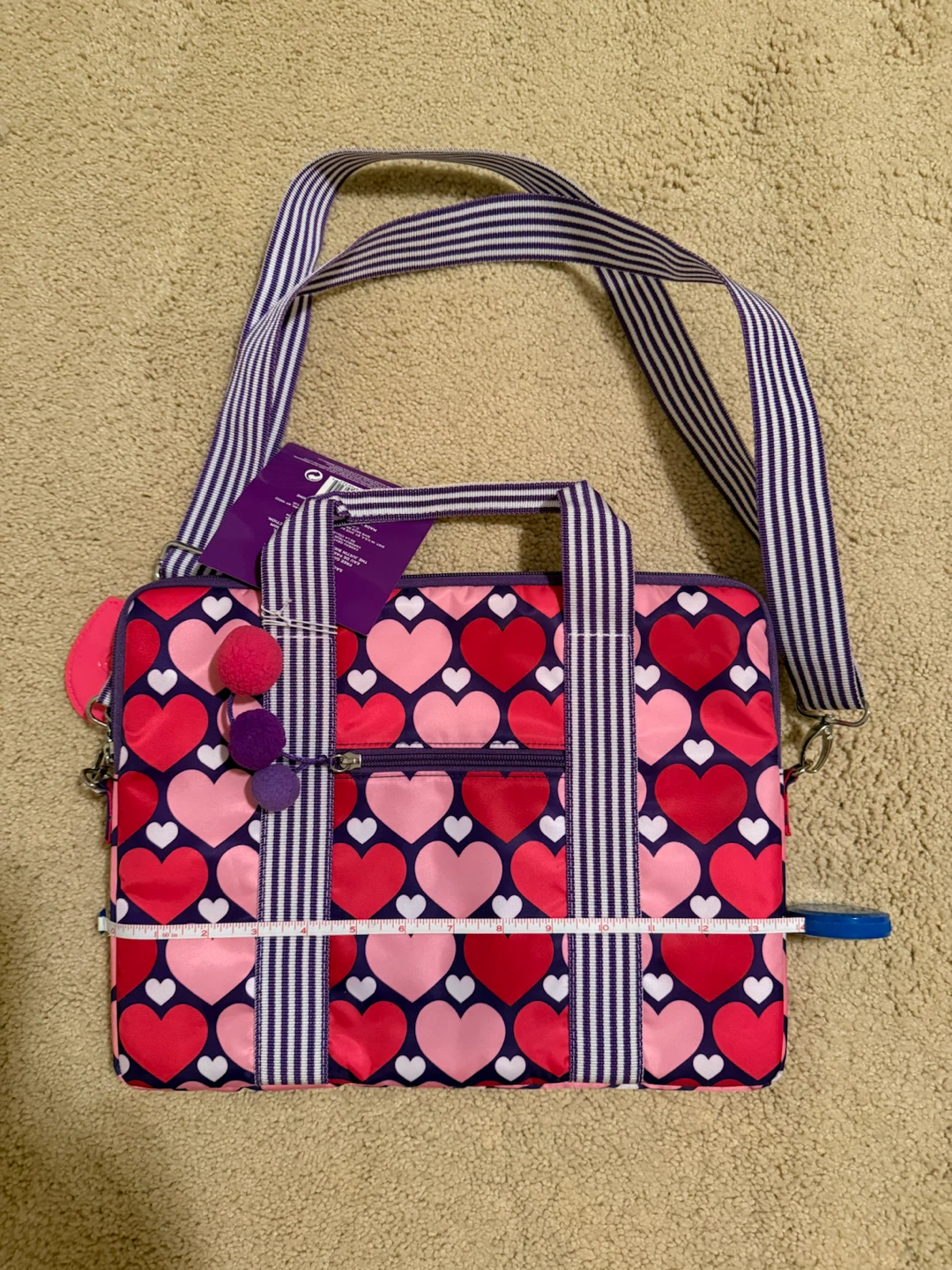 Heart Print Laptop Bag