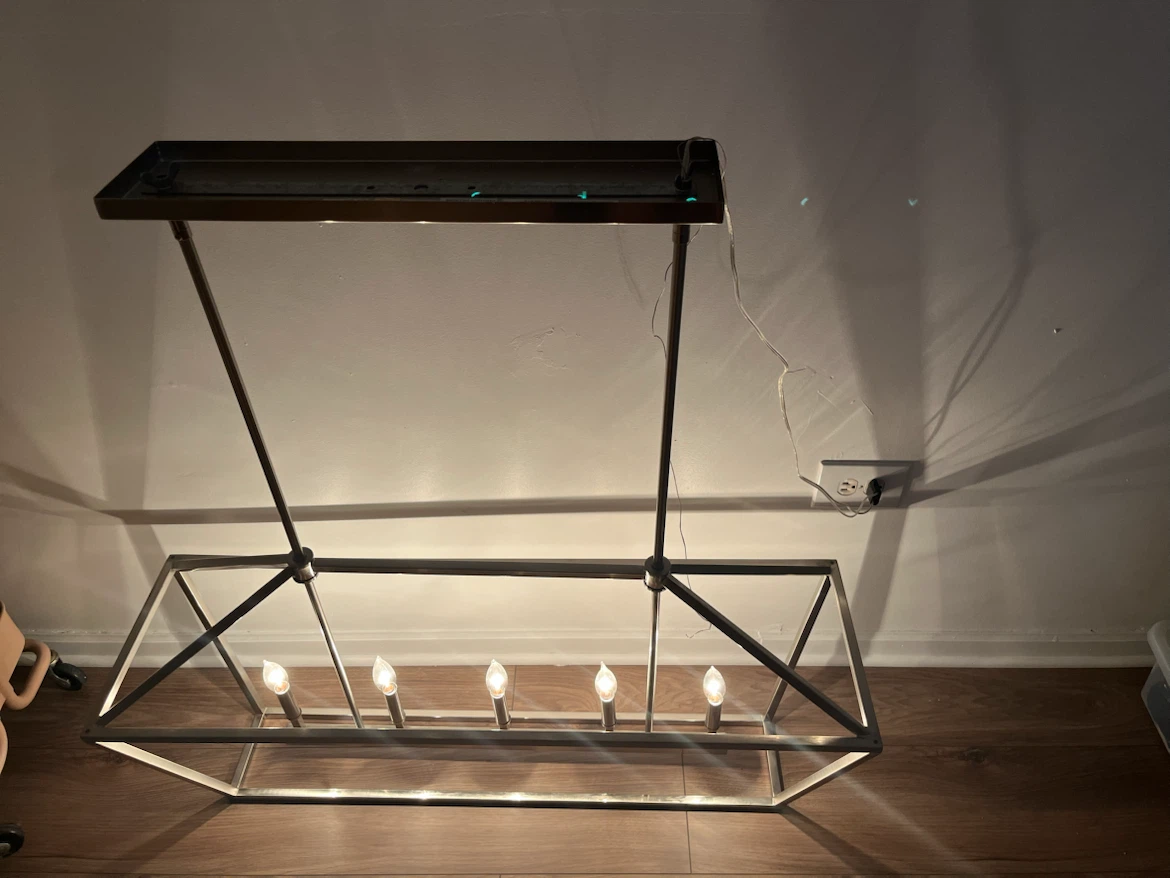 5-Light Rectangular Metal Chandelier