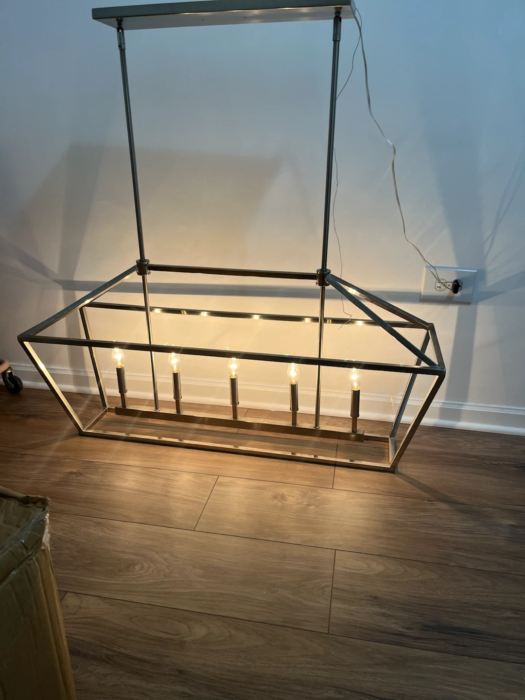 5-Light Rectangular Metal Chandelier - photo 3