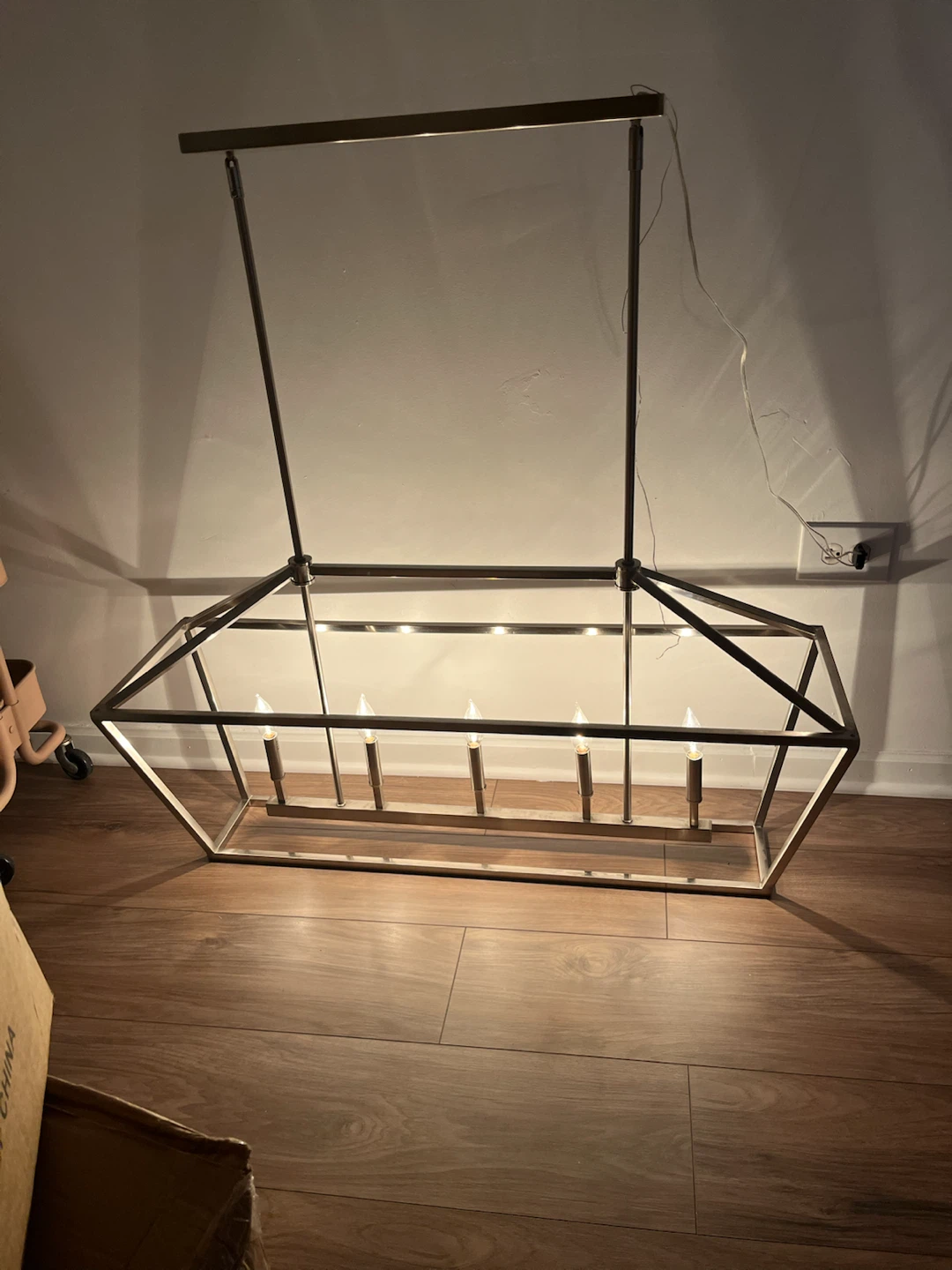 5-Light Rectangular Metal Chandelier - photo 4