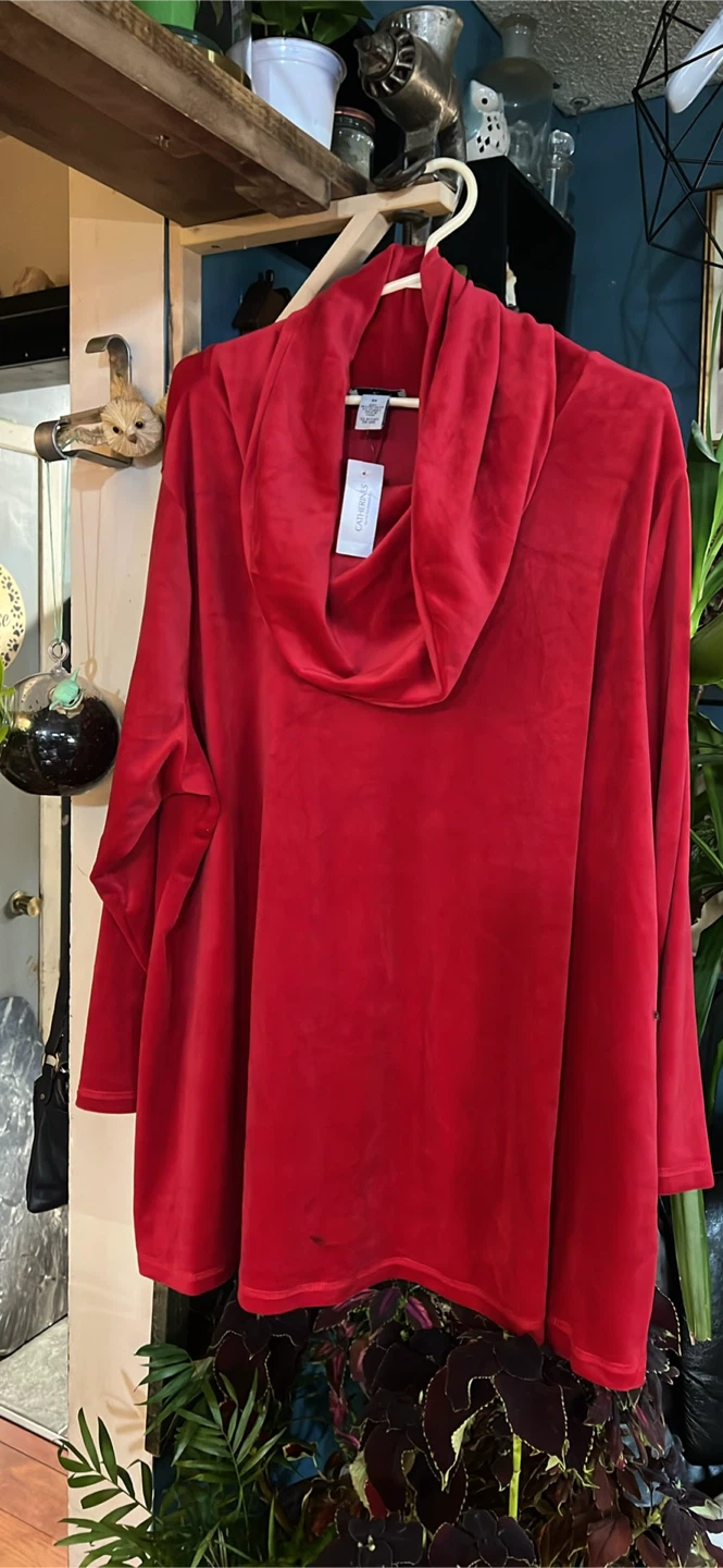 Catherines Red Cowl Neck Top