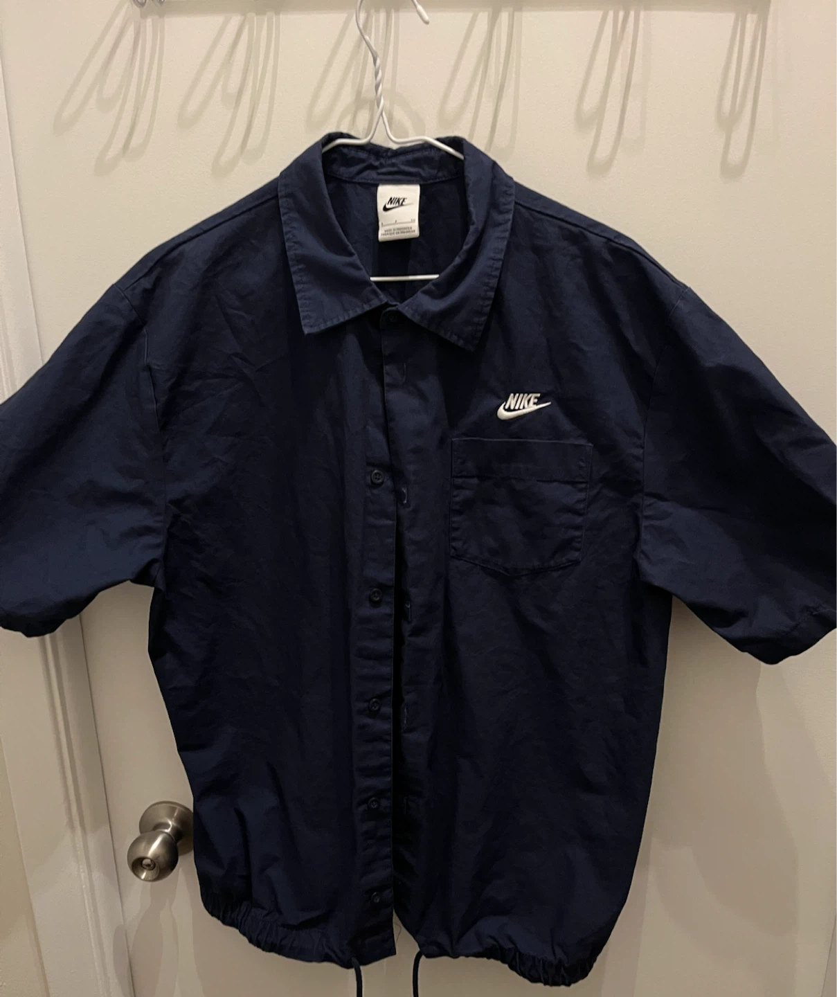 Nike navy blue button up