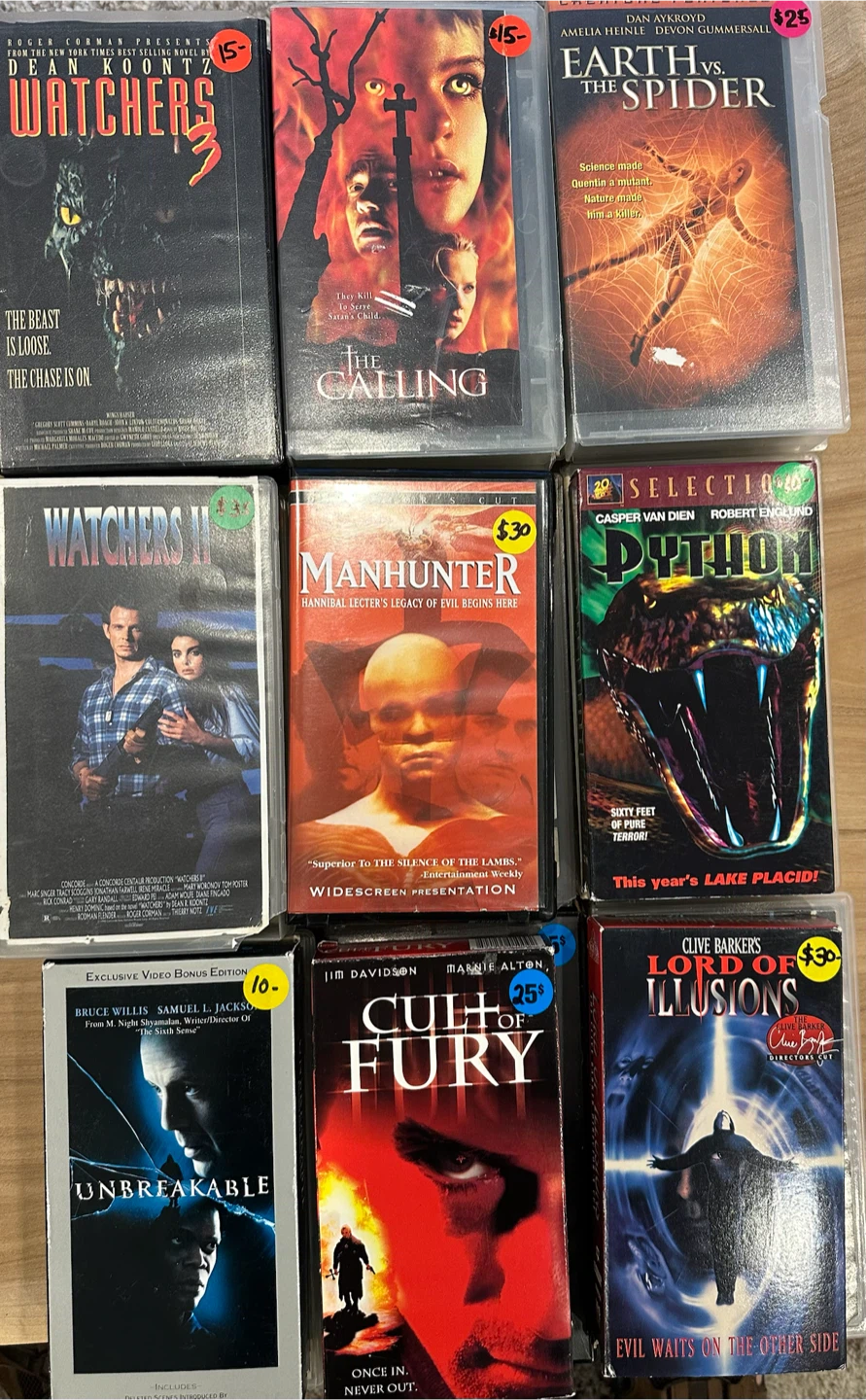 Large Collection of Vintage Horror and Thriller VHS Tapes - photo 2