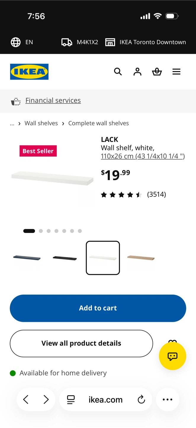 2 x IKEA LACK Wall Shelf White
