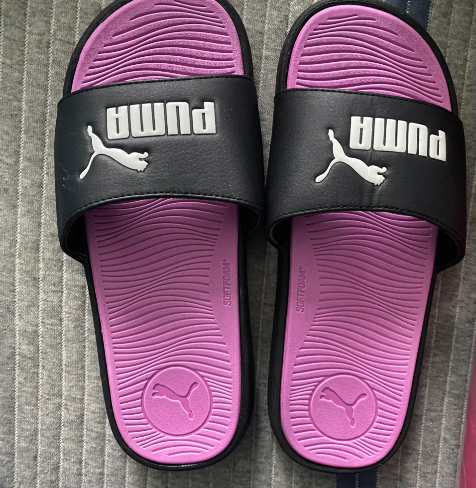 Puma SoftFoam+ Slides Black and Pink