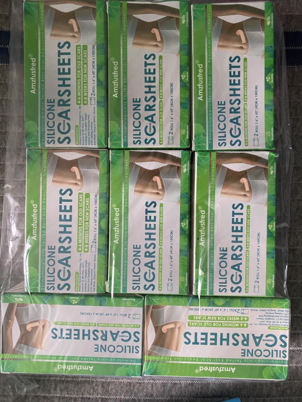 8 Boxes of Amzfusfred Silicone Scar Sheets