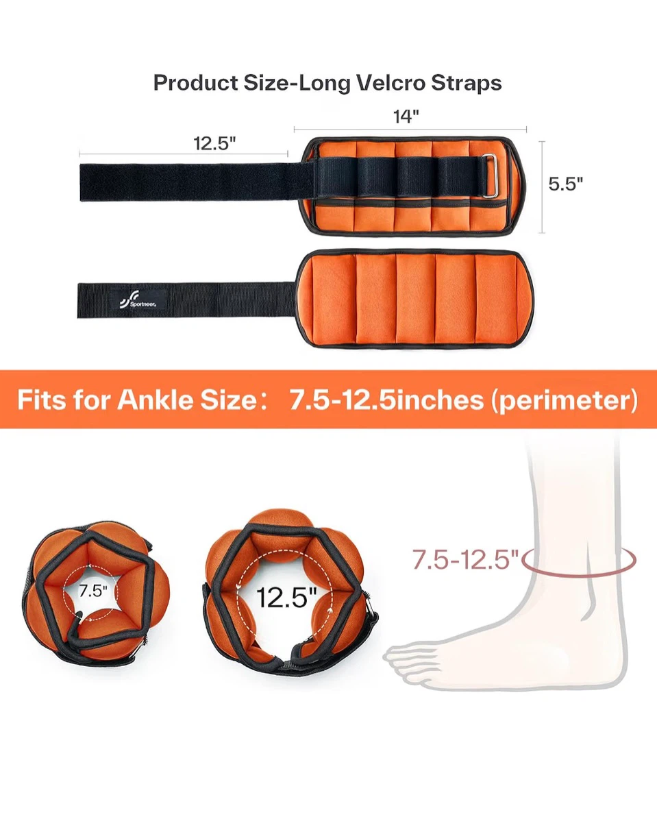 Sportneer Adjustable Ankle Weights 10 lbs Set - photo 3