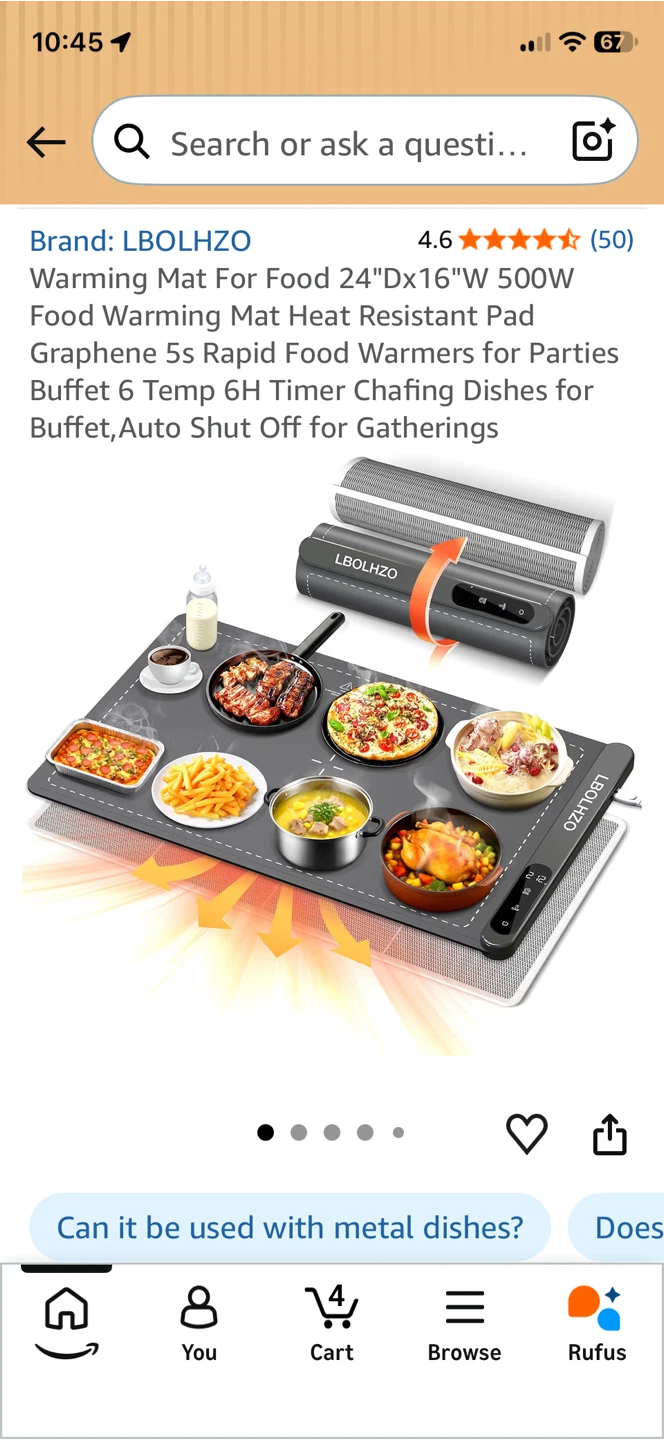 LBOLHZO Graphene Food Warming Mat 24"x16"