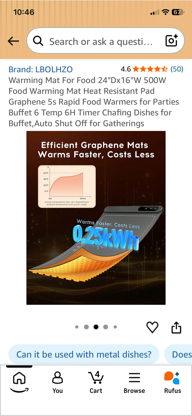 LBOLHZO Graphene Food Warming Mat 24"x16" - photo 3
