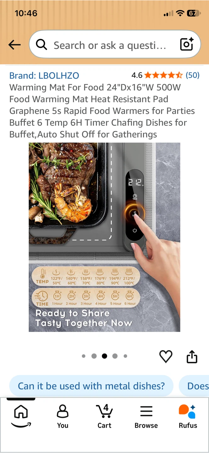 LBOLHZO Graphene Food Warming Mat 24"x16" - photo 4