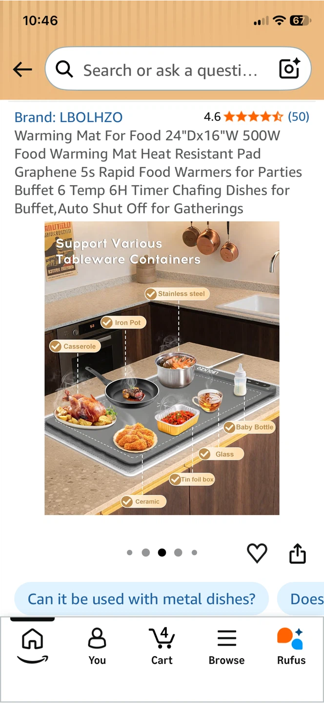 LBOLHZO Graphene Food Warming Mat 24"x16" - photo 5
