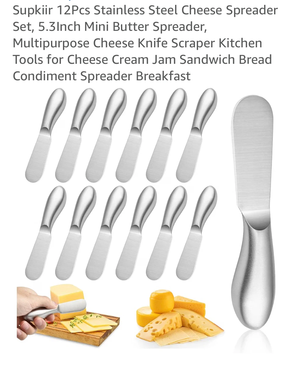 Supkiir 12-Piece Stainless Steel Butter Spreader Set