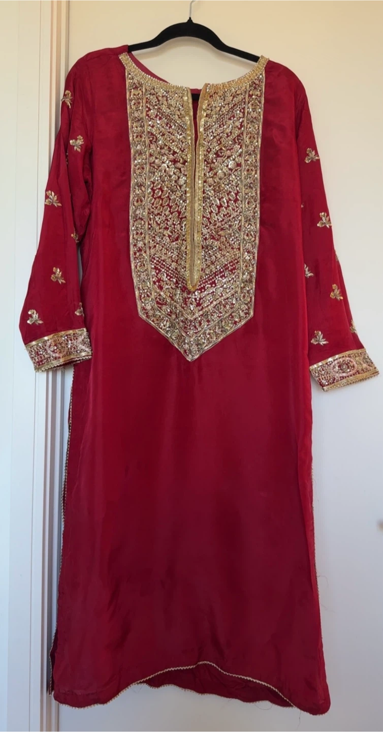 Embroidered Red Kurti