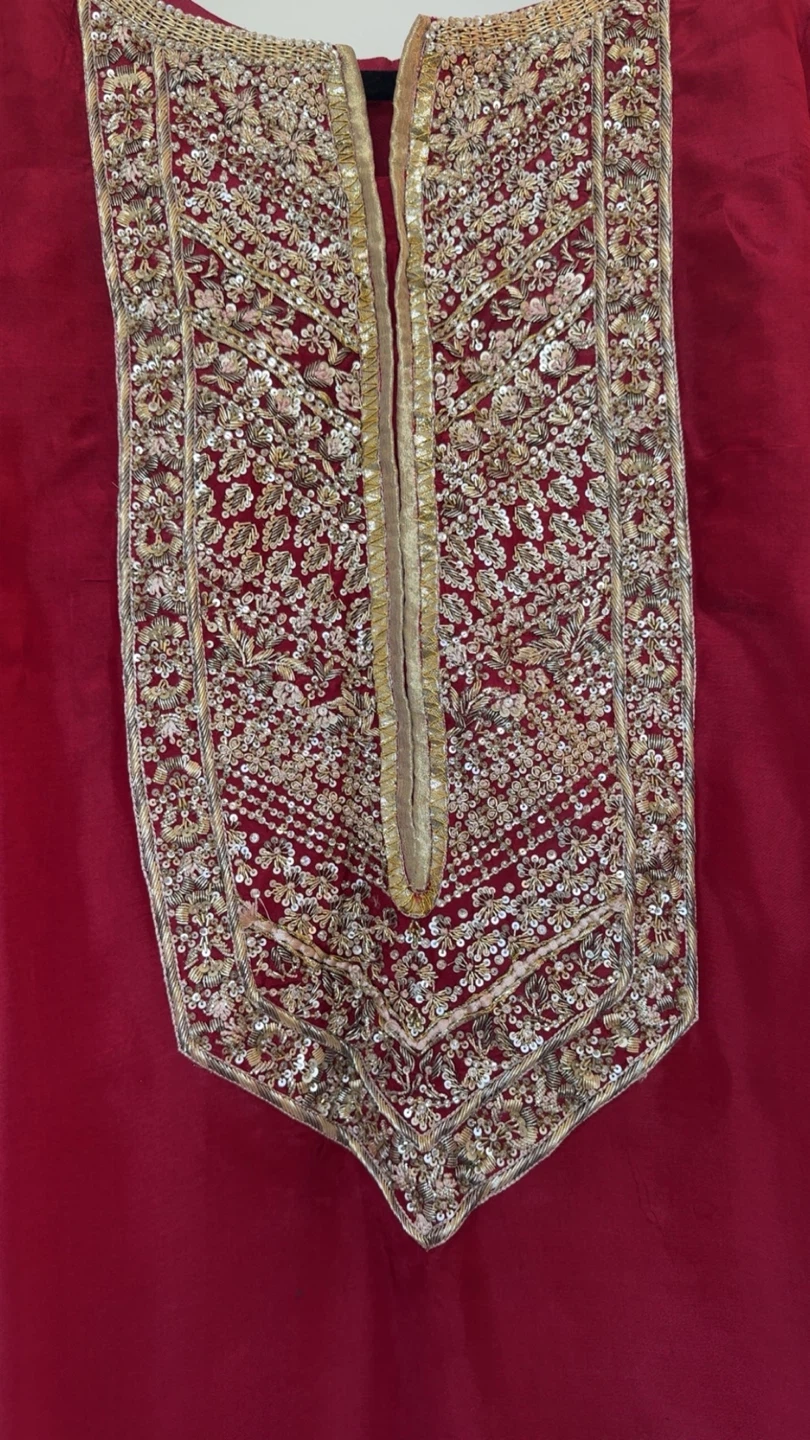 Embroidered Red Kurti - photo 3