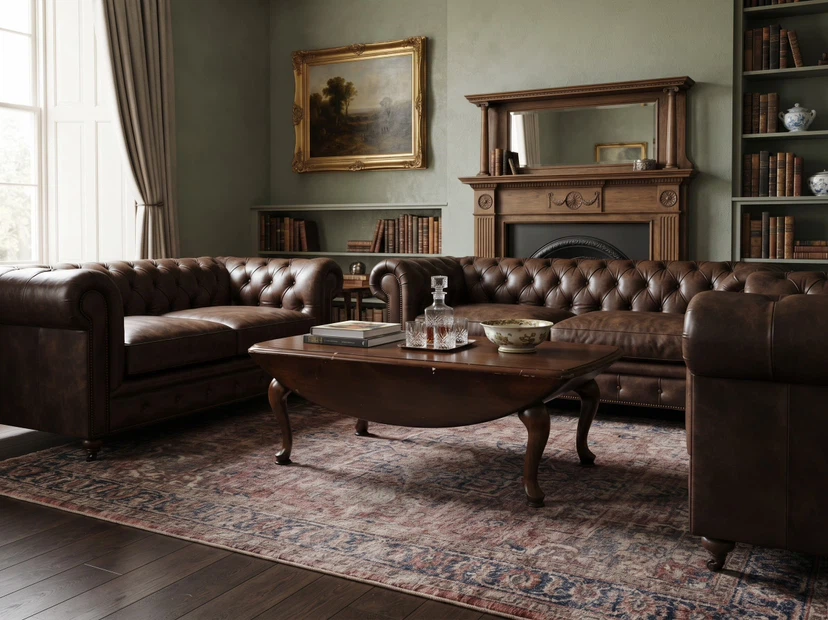 Vintage Dark Wood Drop-Leaf Coffee Table