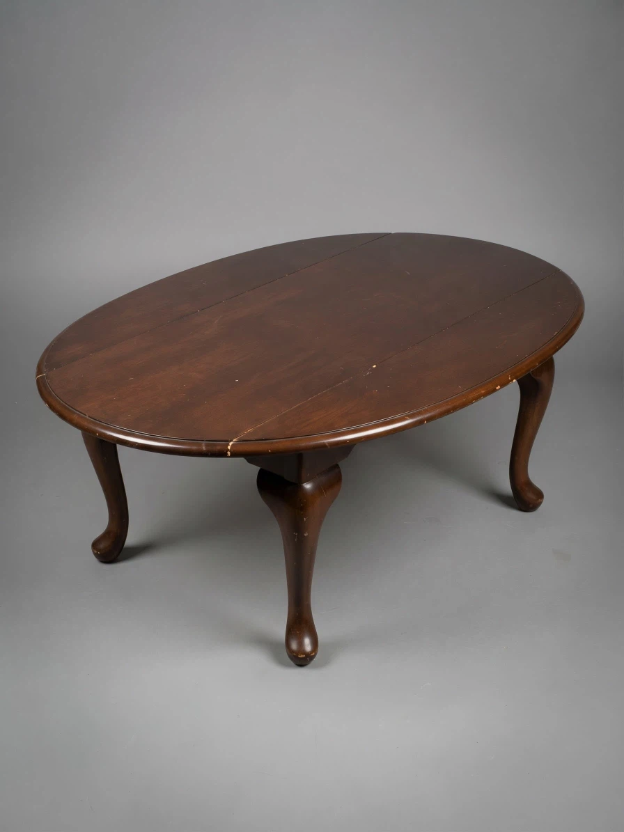 Vintage Dark Wood Drop-Leaf Coffee Table - photo 2