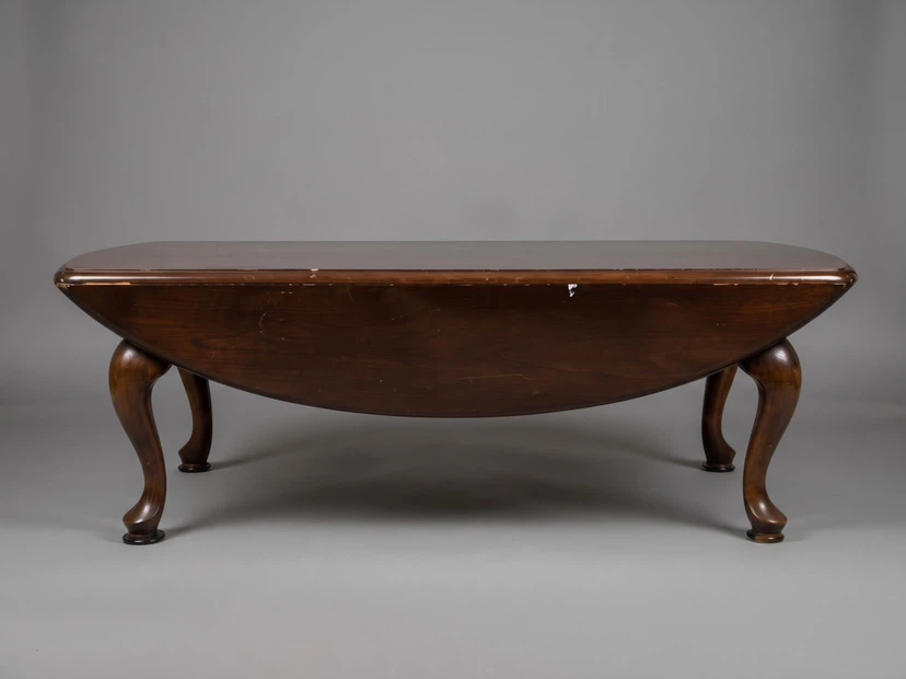 Vintage Dark Wood Drop-Leaf Coffee Table - photo 3