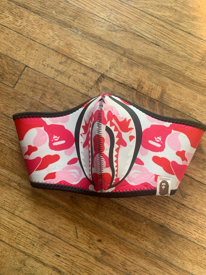 BAPE Shark Face Mask Pink Camo