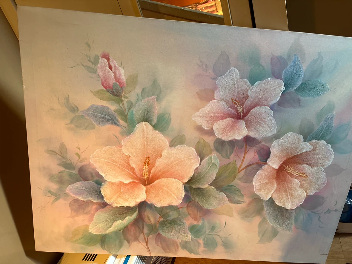 Floral Hibiscus Oil Painting