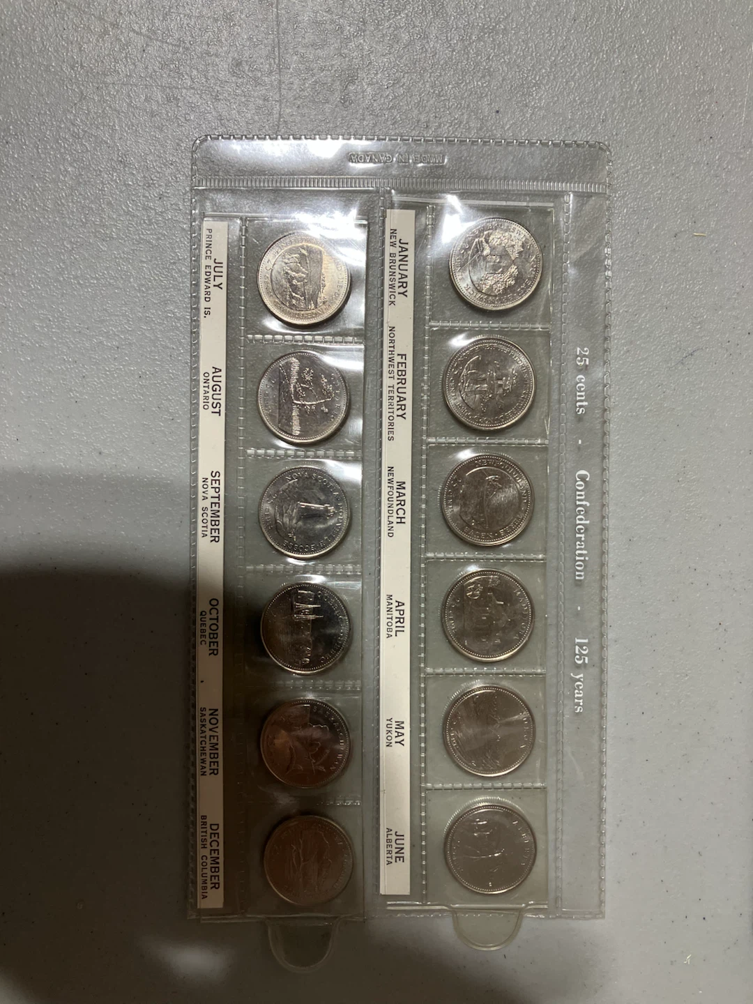 1992 Canadian Confederation 25-Cent Coin Set