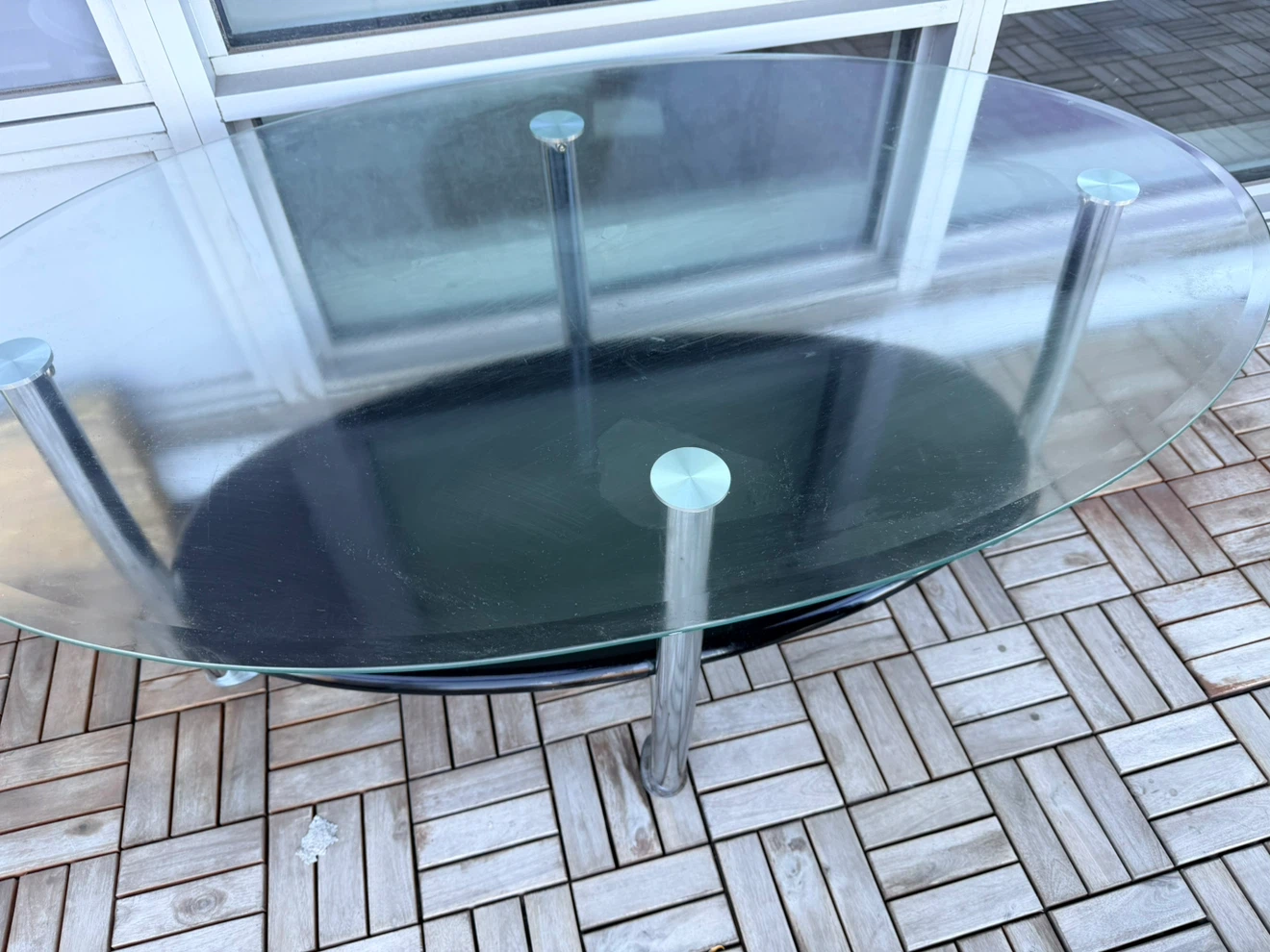 Oval Glass Coffee Table