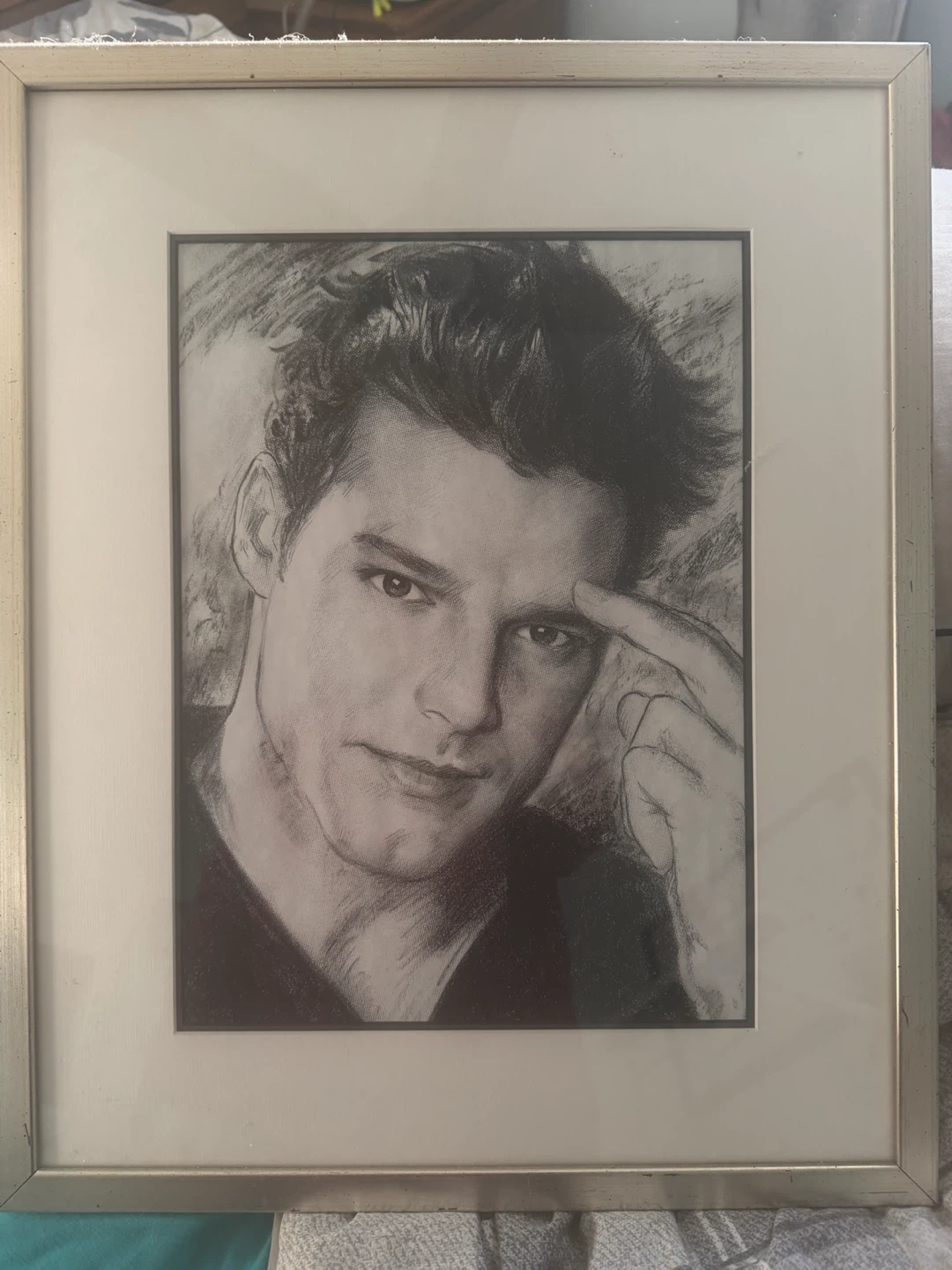 Ricky Martin Hand-Drawn Charcoal Portrait