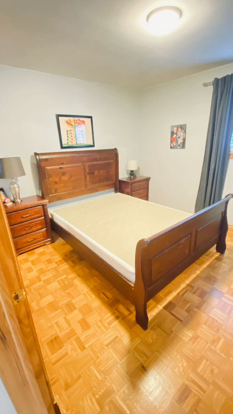 Solid Wood Sleigh Bed Frame - photo 2