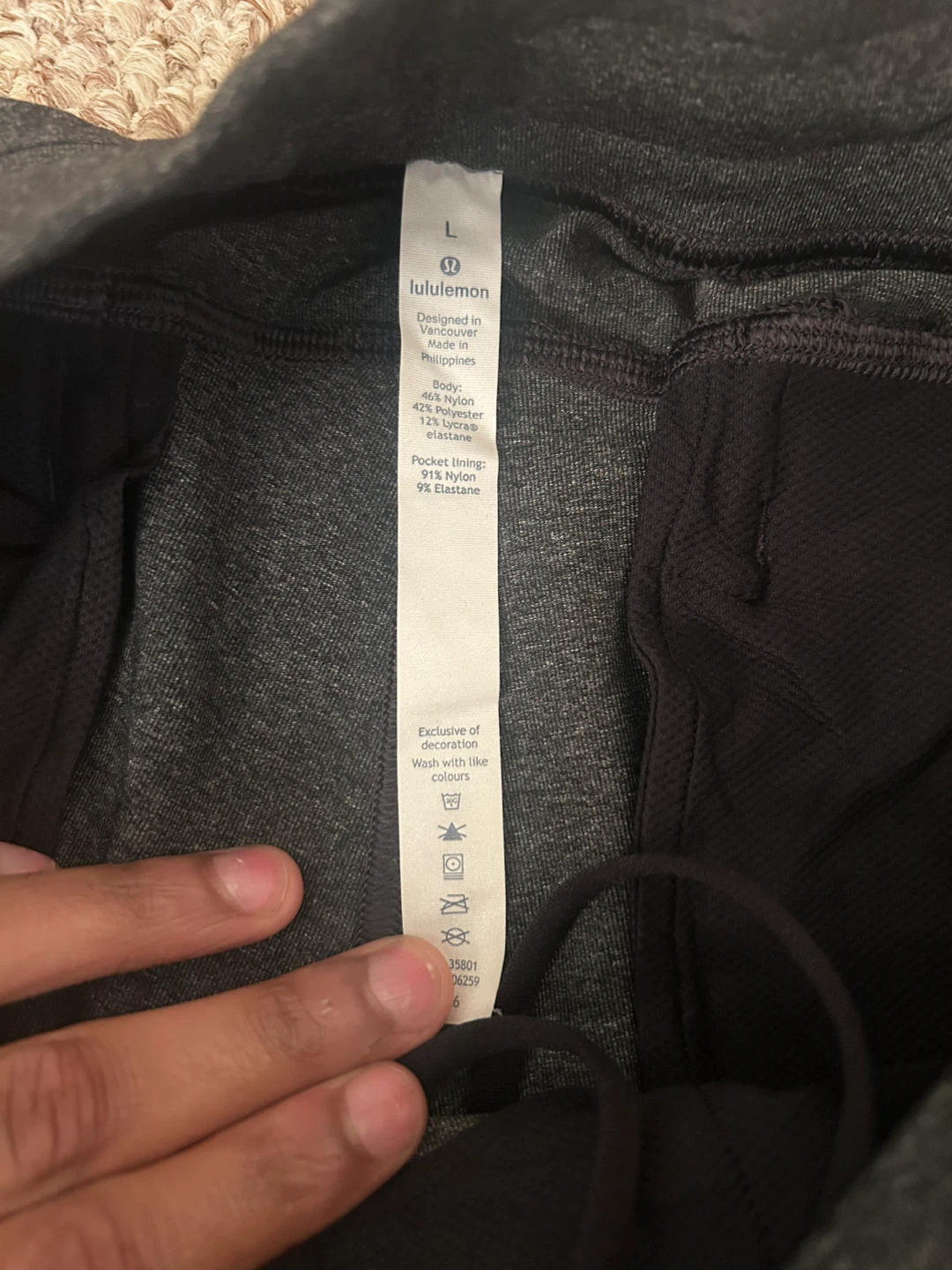 Lululemon Men's Joggers Sweatpants - Black Grey Large - photo 2