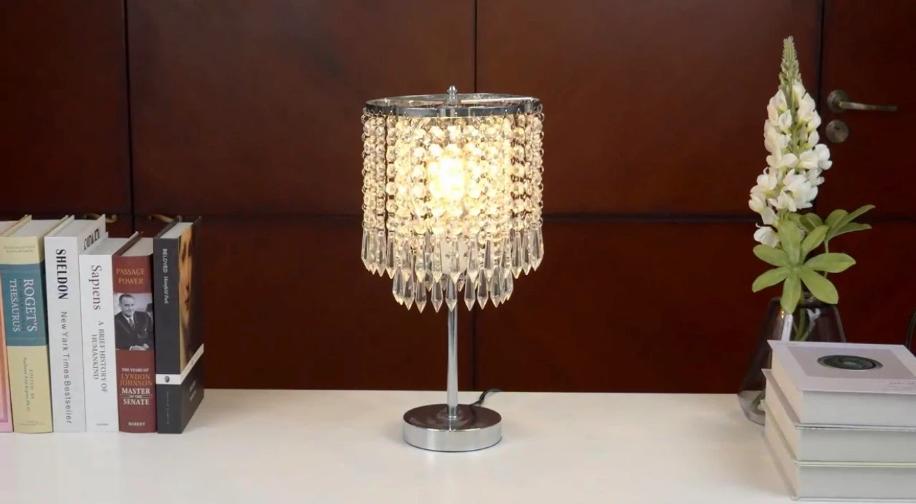Chrome Crystal Touch Table Lamp
