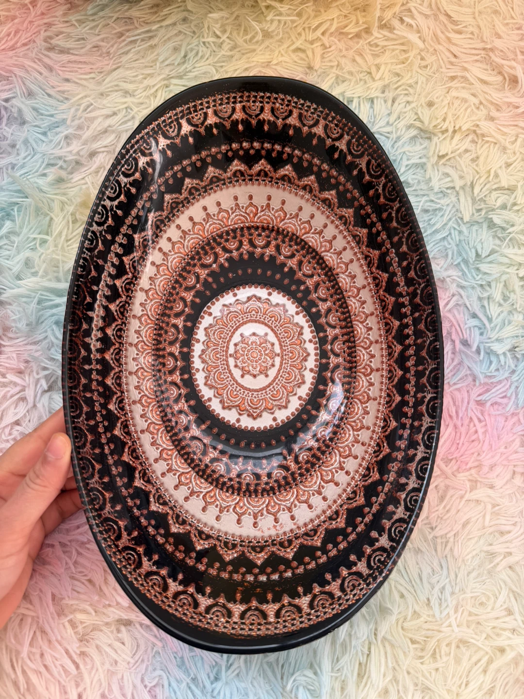Oval Mandala Decorative Tray