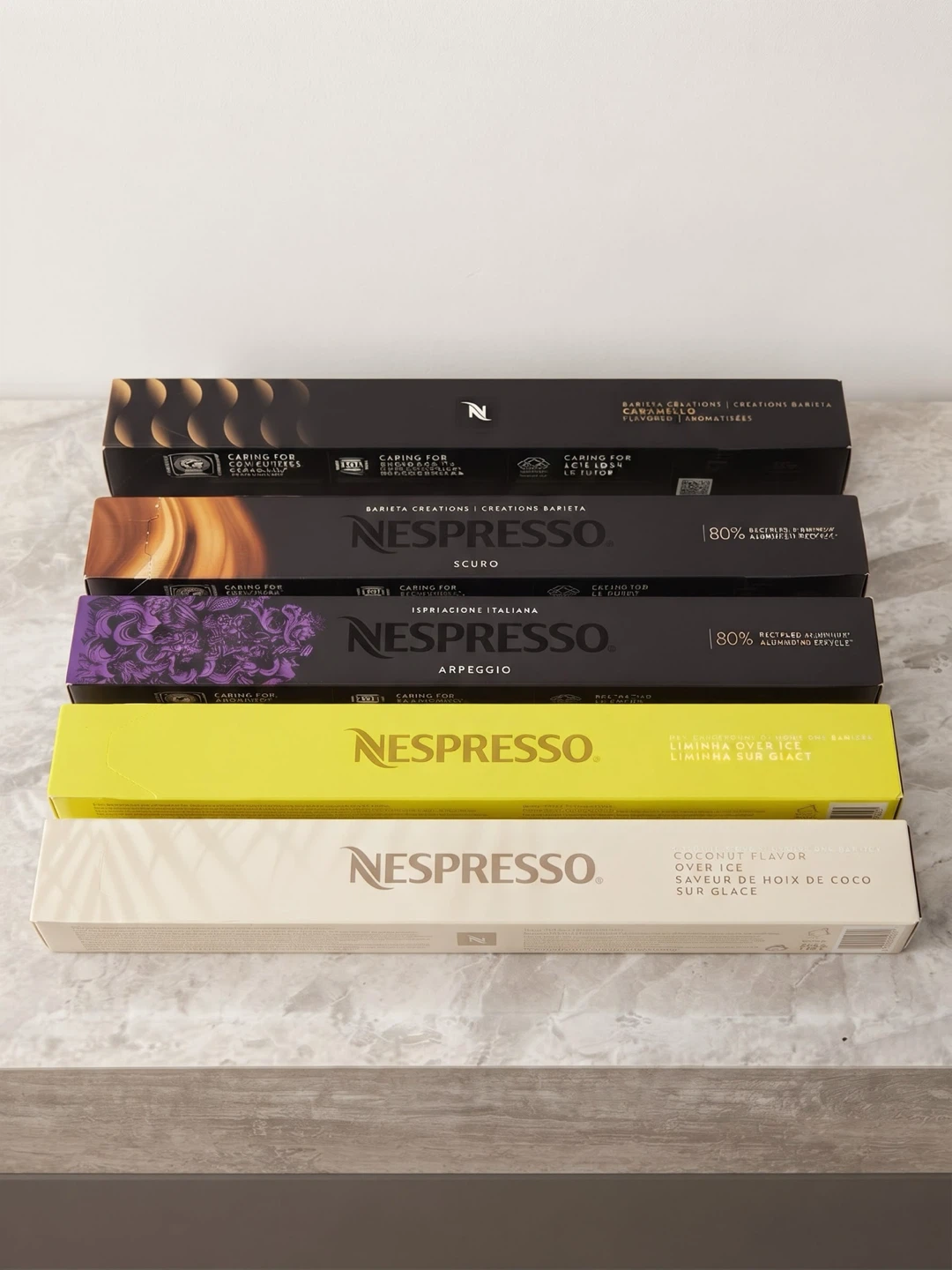 Lot of 5 Sleeves + 25 Nespresso OriginalLine + 25 Capsules