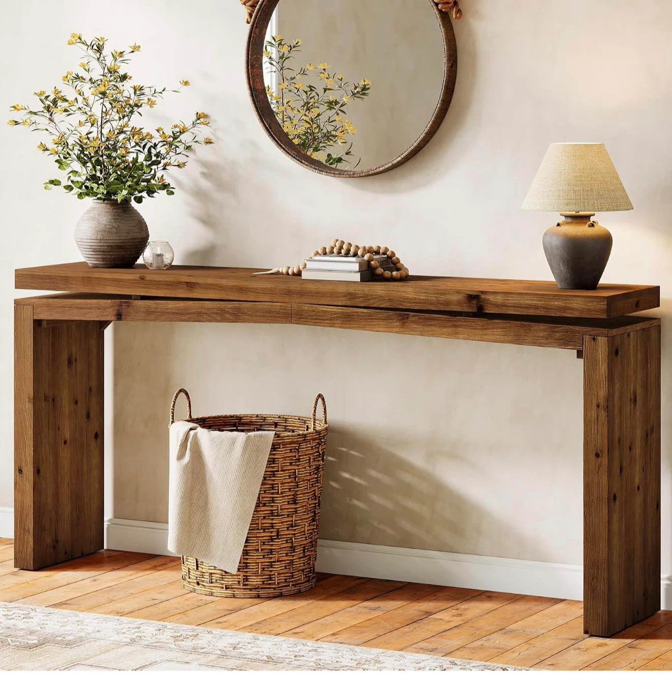 BNIB Rustic Wood Console Table