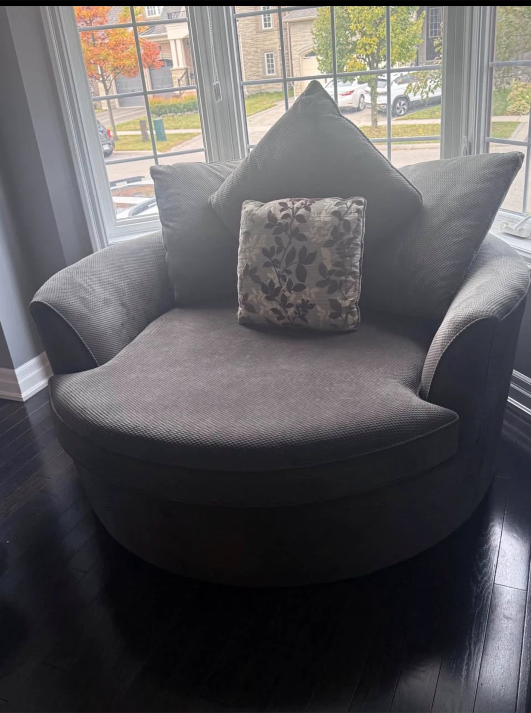 Asha Cuddler Dark Grey Round Chair - photo 2