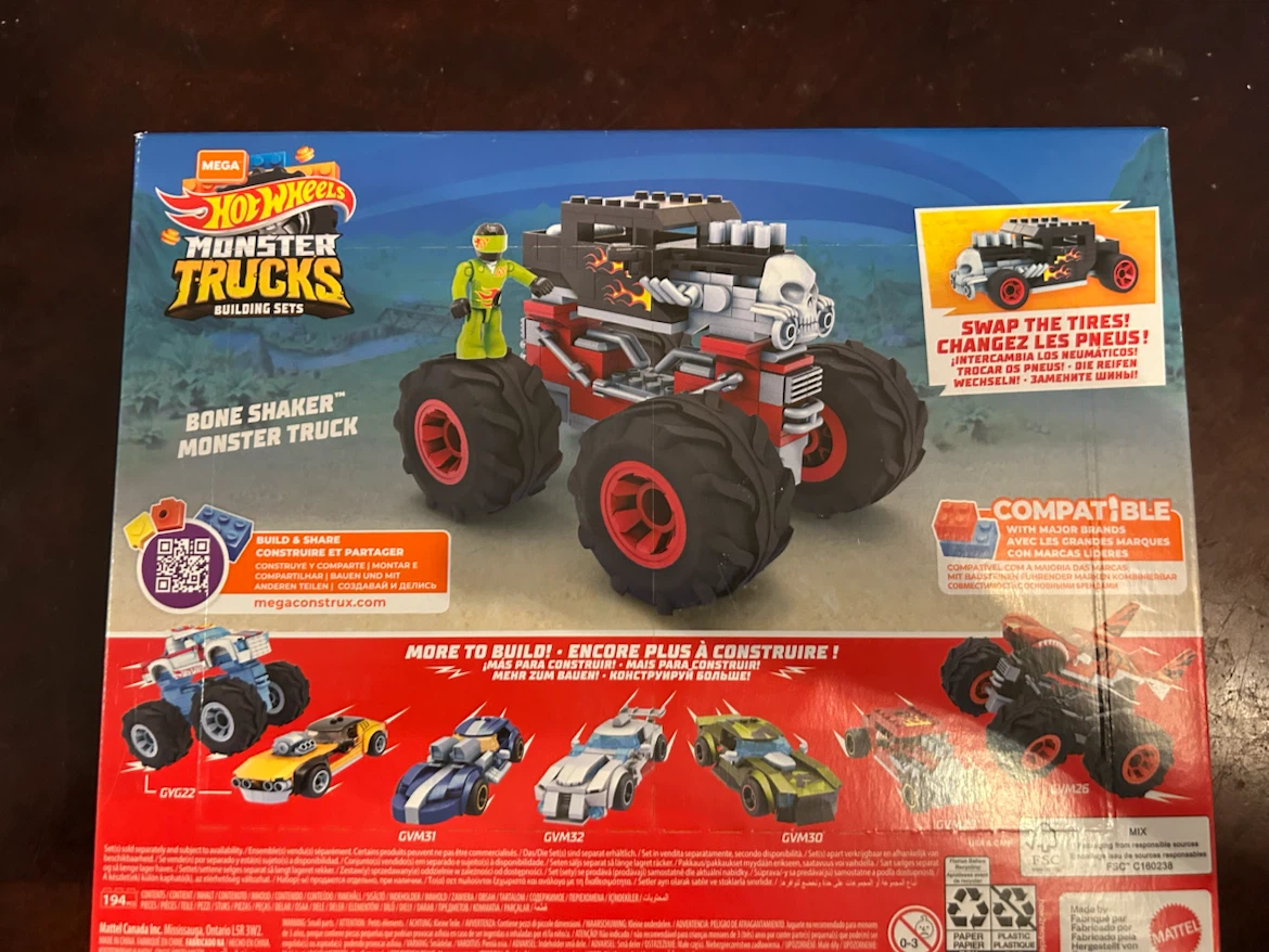 Mega Hot Wheels Bone Shaker Monster Truck Building Set - photo 2