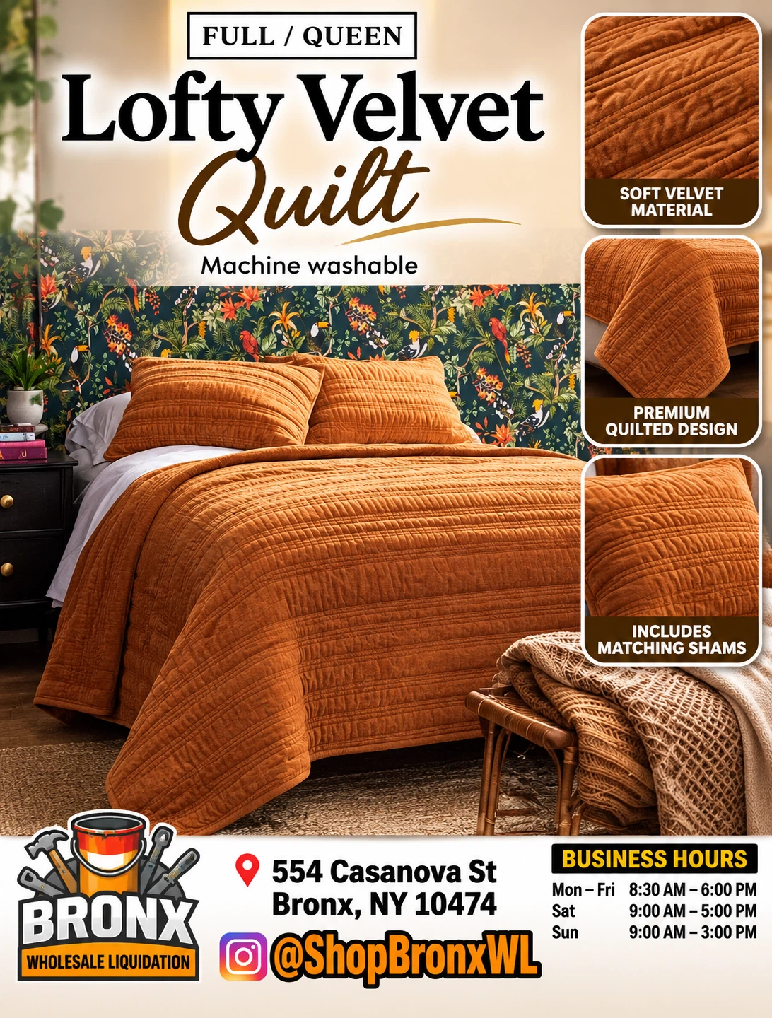 Lofty Velvet Quilt Full/Queen