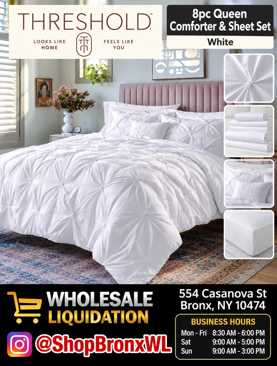 Threshold 8pc Queen Comforter and Sheet Set