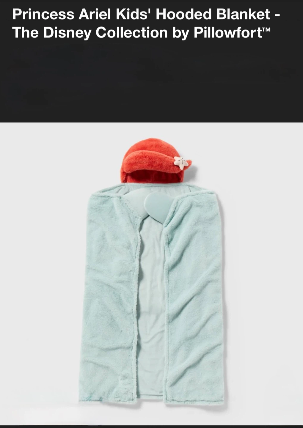 Disney Princess Ariel Hooded Blanket by Pillowfort