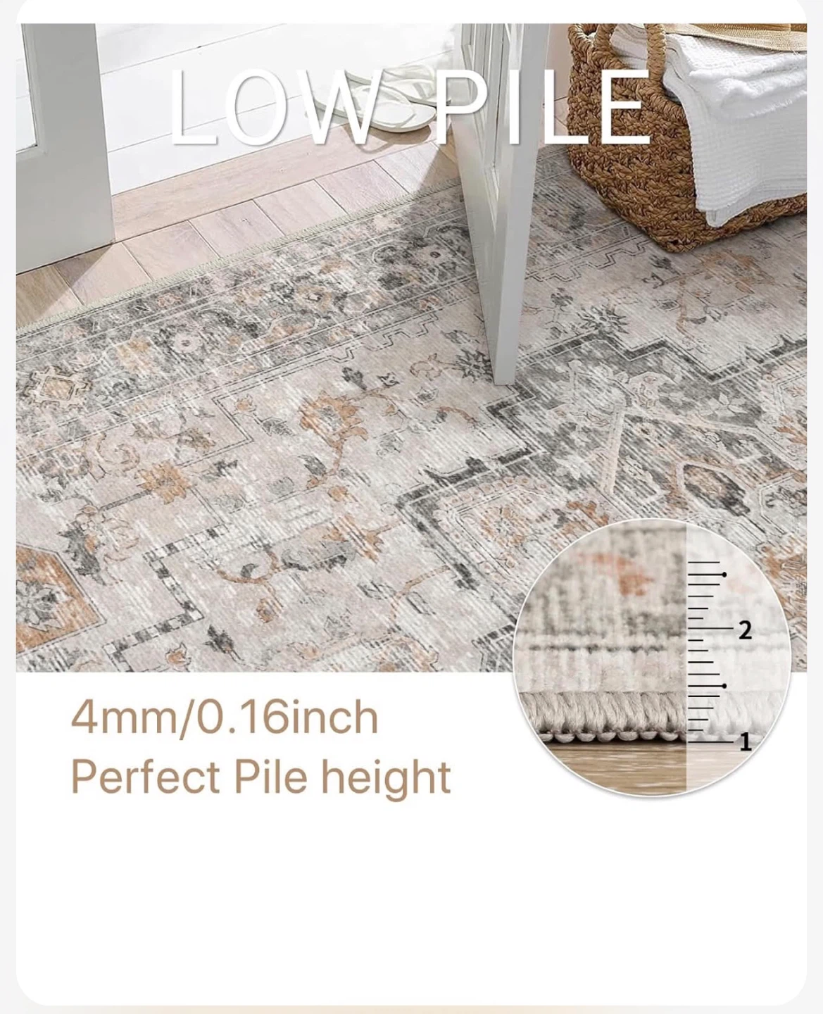 Traditional Pattern Low Pile Area Rug - photo 4