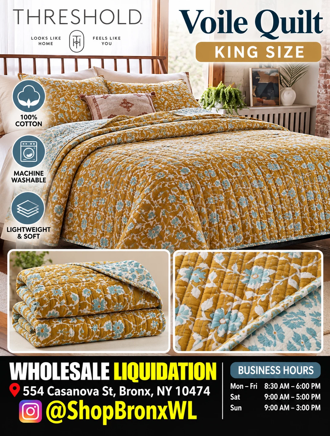 Threshold Voile Quilt King Size