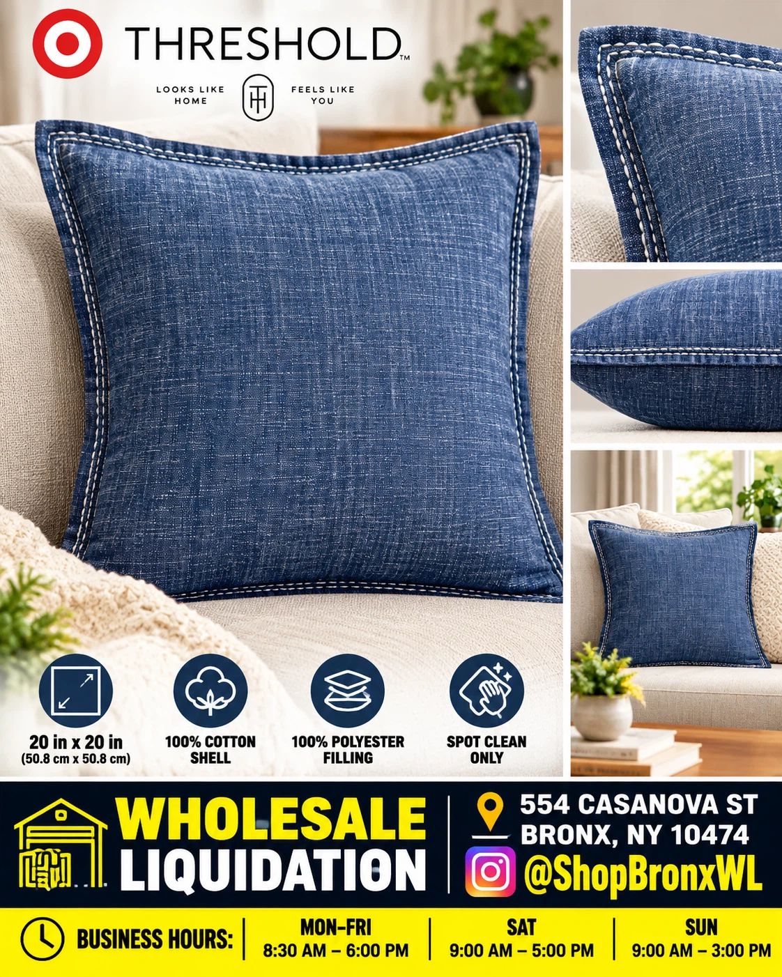 Threshold Denim Decorative Pillow