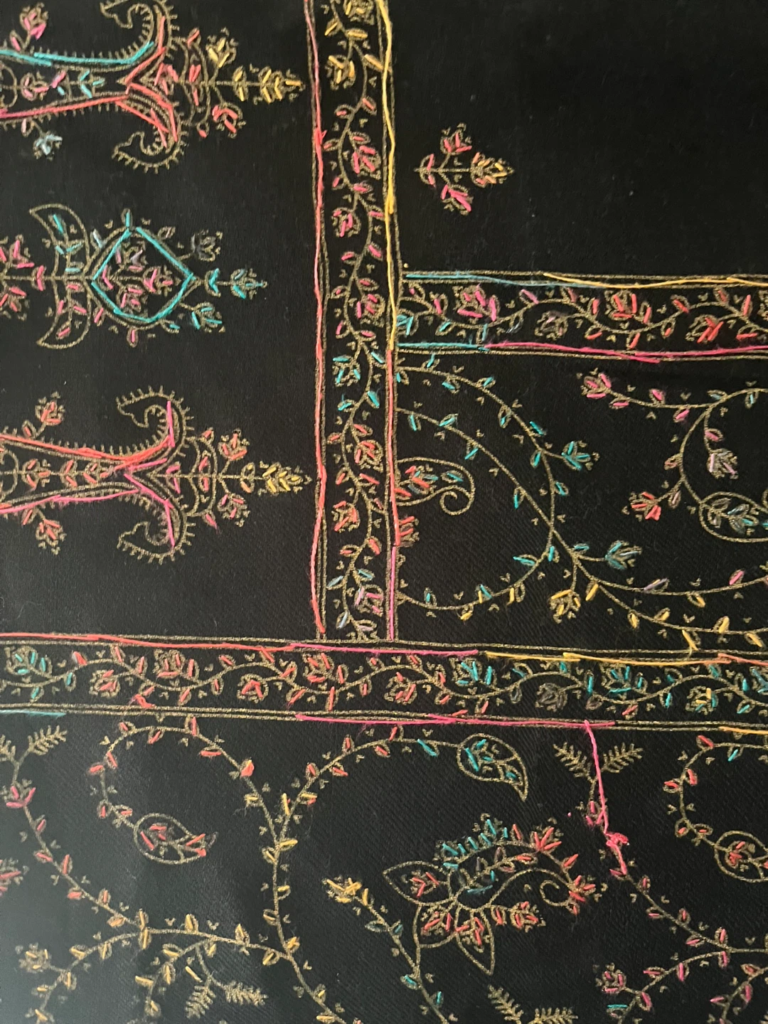 Embroidered Wool Shawl