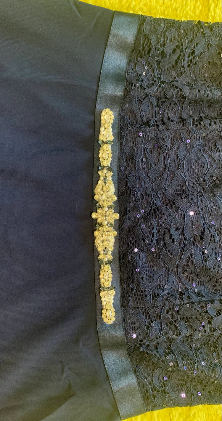 Two-Piece Navy Formal Dress with Shawl - photo 3