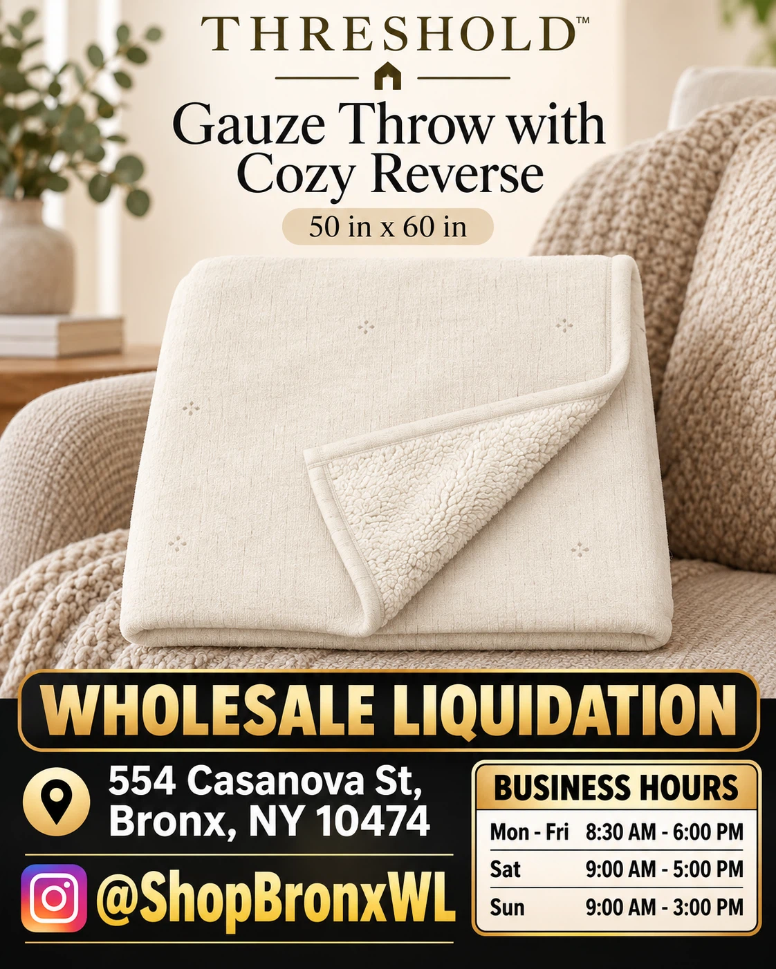 Threshold Gauze Throw with Cozy Reverse