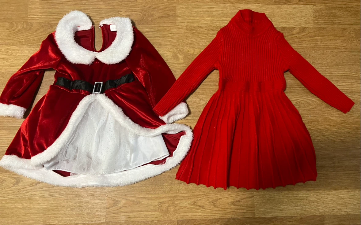 Two Toddler Girls Holiday Dresses