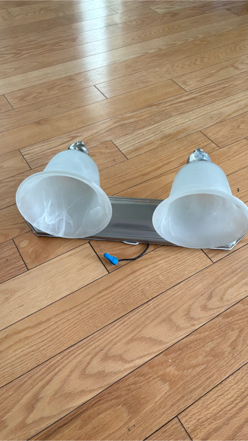 Two-Light Brushed Nickel Vanity Fixture
